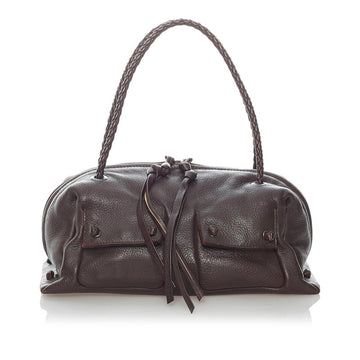 Bottega Veneta Intrecciato Handbag Brown Leather Ladies BOTTEGAVENETA