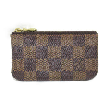 LOUIS VUITTON Pochette Craie key & coin purse Brown Ebene Damier PVC coated canvas N62658