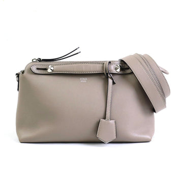 FENDI Handbag Shoulder Bag Visible Medium Leather Greige Women's 8BL146・1D5