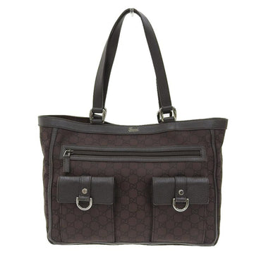 Gucci Bag Ladies Tote Shoulder GG Nylon 268639 Brown