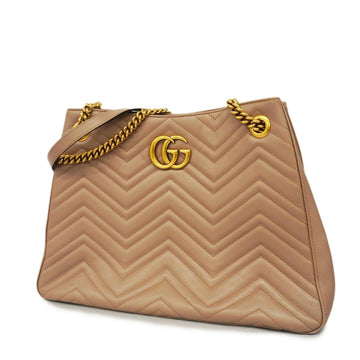 GUCCI shoulder bag GG Marmont 453569 leather pink gold hardware ladies