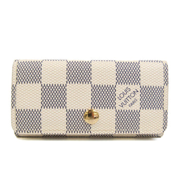 LOUIS VUITTON Damier Azur Multikre 4 N60386 Women,Men Damier Azur Key Case Damier Azur