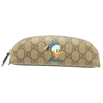 GUCCI 662129 Disney Donald Duck GG Supreme Beige Blue Pencil Case Pouch