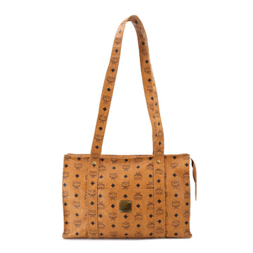 MCM Visetos Logogram Tote Bag PVC Light Brown Gold Hardware Logo