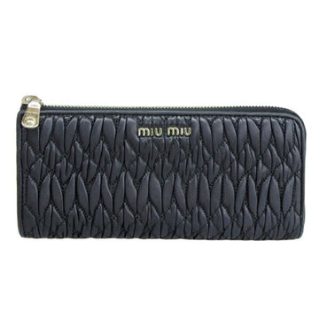 MIU MIU Matelasse L-shaped long wallet black ladies