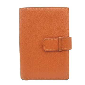 HERMES Julla Men,Women Togo Leather Wallet [bi-fold] Orange