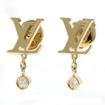 LOUIS VUITTON Hoop Essential V Earrings GP M61088 Gold Accessary