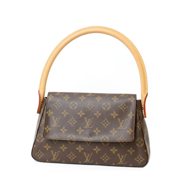 LOUIS VUITTON Shoulder Bag Monogram Mini Looping M51147 Brown Women's Canvas