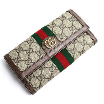 GUCCI Ophidia GG Continental Wallet Long Green/Red/Green Web Stripe Green Red 523153 96IWG 8745 Women's