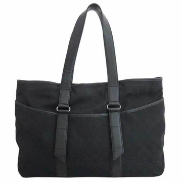 Gucci Bag GG Canvas Black Leather Shoulder Tote Women's Men's 15323