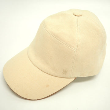 HERMES/ H logo cap beige unisex