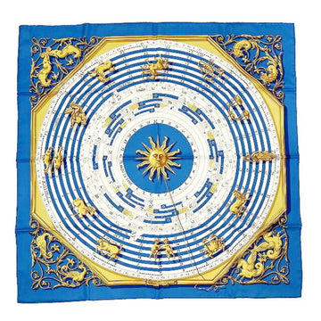 HERMES Carre 90 Astrology DIES ET HORE Scarf Large 23 Spring/Summer Collection 23SS New Silk Ladies Blue Cobalt Vieille All White Sun