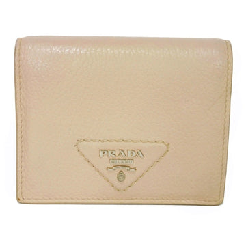 PRADA Bifold Wallet Vitello Dyno Compact Stitch Triangle Logo Water Lily 1MV204 2BBE F0NZ2 Women's