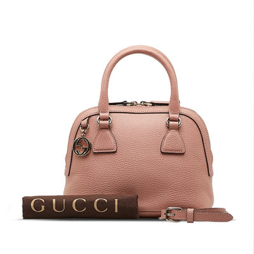 GUCCI Interlocking Handbag Shoulder Bag 449661 Pink Leather Women's