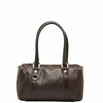GUCCIsima Abbey Handbag Boston Bag 130942 Brown Leather Ladies