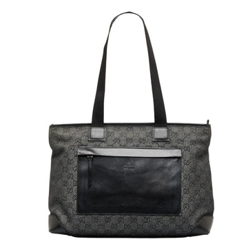 GUCCI tote bag handbag 34339 black canvas leather ladies