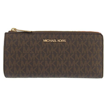 MICHAEL KORS Jet Set Large Quarter L-shaped Long Wallet 35F8GTVZ3B Brown Women's