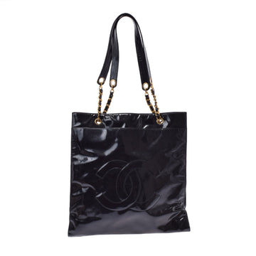 CHANEL Chain Tote Big Coco Black Ladies Enamel Bag