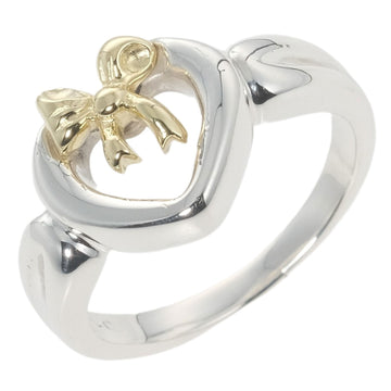 TIFFANY Heart Ribbon Silver 925 x K18 Gold No. 9.5 Women's Ring