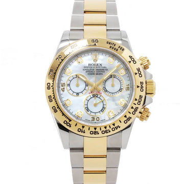 ROLEX Daytona Combi 116503NG Random Number Roulette Chronograph Men's Watch 8P Diamond White Shell Dial K18YG Yellow Gold Automatic