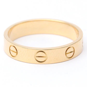 Polished CARTIER Mini Love Ring Band Size #50 US 5 1/4 18K Pink Gold FVJW001206