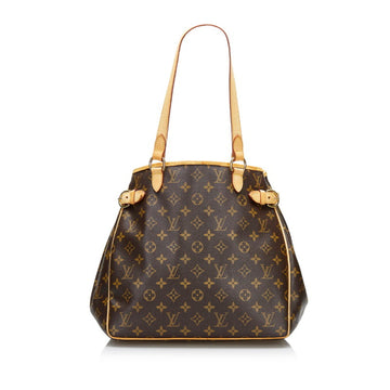 LOUIS VUITTON Monogram Batignolles Vertical Shoulder Bag Tote M51153 Brown PVC Leather Ladies