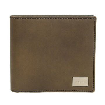 LOEWE Leather Bifold Compact Wallet 150.31.501 Brown Men's