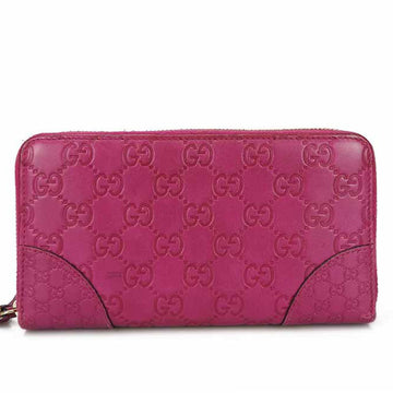 GUCCI Round Long Wallet  323397 GG sima Leather Purple Pink Zippy Zip long wallet zip around