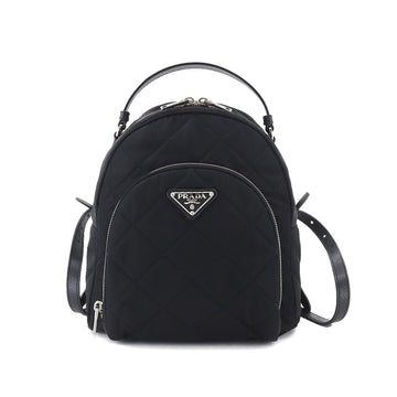 PRADA quilting backpack rucksack nylon leather black 1BZ066 Backpack