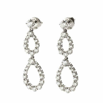 HARRY WINSTON double loop diamond pierced earrings Pt platinum Duble Loop Earrings Pierced