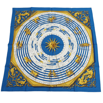 HERMES Carre 90 Scarf Muffler Astrology ASTROLOGIE Blue Cobalt H001387S Women's Silk