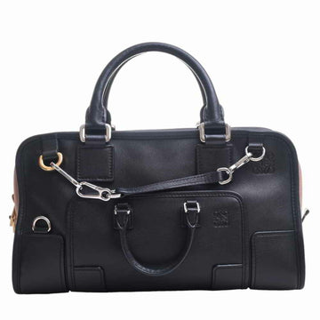 LOEWE leather Amazona 28 multiplication handbag 32630MBN03 black brown