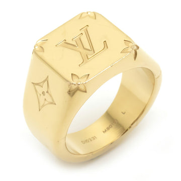 Louis Vuitton signet ring monogram L size 21 GP gold color M80191