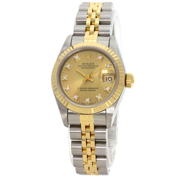 ROLEX 69173G Datejust 10P Diamond Watch Stainless Steel/SSxK18YG/K18YG Women's