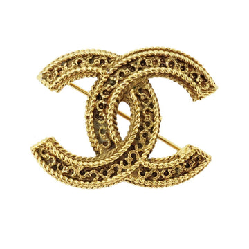 CHANEL brooch vintage here mark GP plated gold ladies