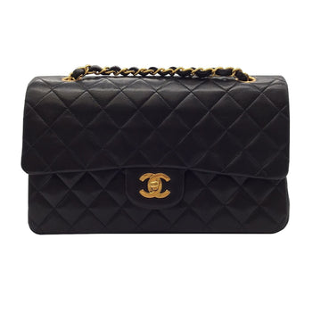 CHANEL matelasse 25 chain shoulder bag lambskin gold metal fittings black Bordeaux here mark ladies