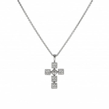 BVLGARI Lucia Latin Cross Necklace/Pendant K18WG White Gold