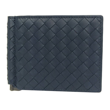 BOTTEGA VENETA intrecciato money clip bi-fold wallet 123180 V4651 4013 leather navy Bottega men's