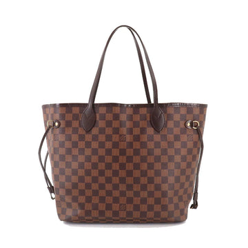 LOUIS VUITTON Damier Neverfull MM tote bag Ebene series N51105 brown gold metal fittings