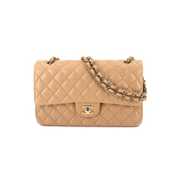 Chanel matelasse 25 chain shoulder bag leather beige A01112 gold metal fittings here mark Matelasse Bag