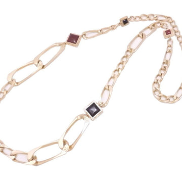 CHANEL necklace here mark gold x multicolor metal material glass stone accessories ladies