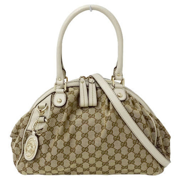 Gucci Bag Ladies Handbag Tote Shoulder 2way GG Canvas Suki 223974 Beige Brown Ivory White