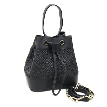 TORY BURCH handbag black leather shoulder bag chain ladies