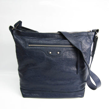 Balenciaga Day 272409 Women's Leather Shoulder Bag Navy