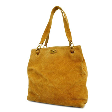 CHANEL Shoulder Bag Matelasse Suede Beige Gold Hardware Women's