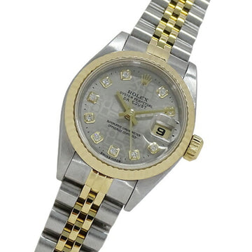 ROLEX Datejust 69173G T No. Watch Women's 10P Diamond Computer Automatic Winding AT Stainless Steel SS Gold YG Two Tone Silver Polished