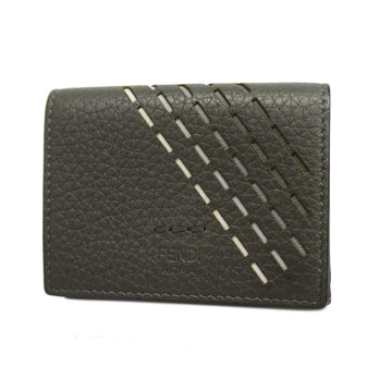FENDIAuth  Trifold Wallet Women's Leather Gray