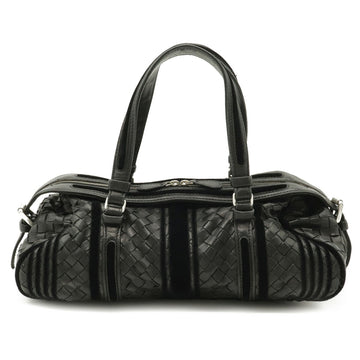 BOTTEGA VENETA intrecciato handbag leather velor black 144776