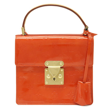 LOUIS VUITTON Monogram Vernis Spring Street Handbag Enamel Leather Orange Limited Color M91025