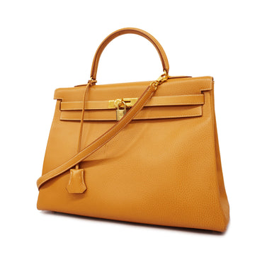 HERMESAuth  Kelly Kelly 35 〇Z Stamp Women's Leather Handbag,Shoulder Bag Natura